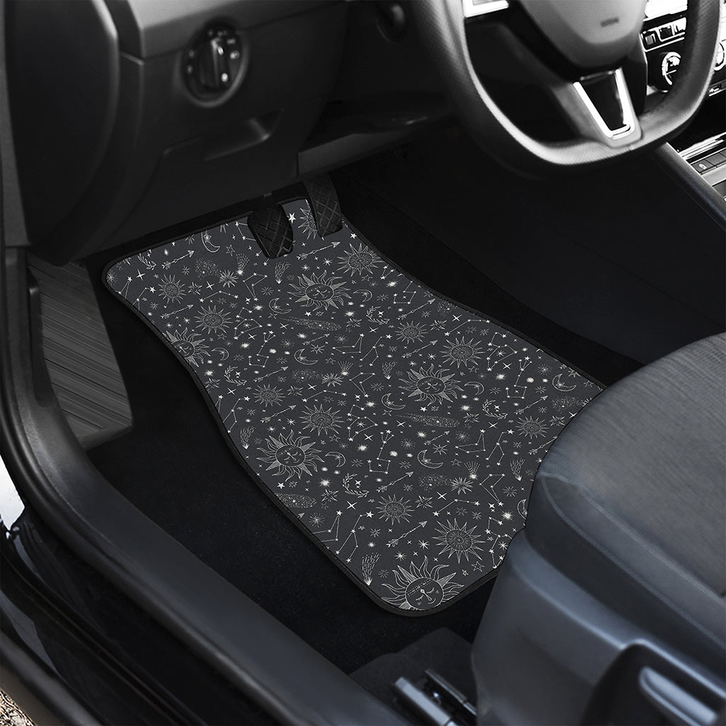Bohemian Constellation Pattern Print Front and Back Car Floor Mats