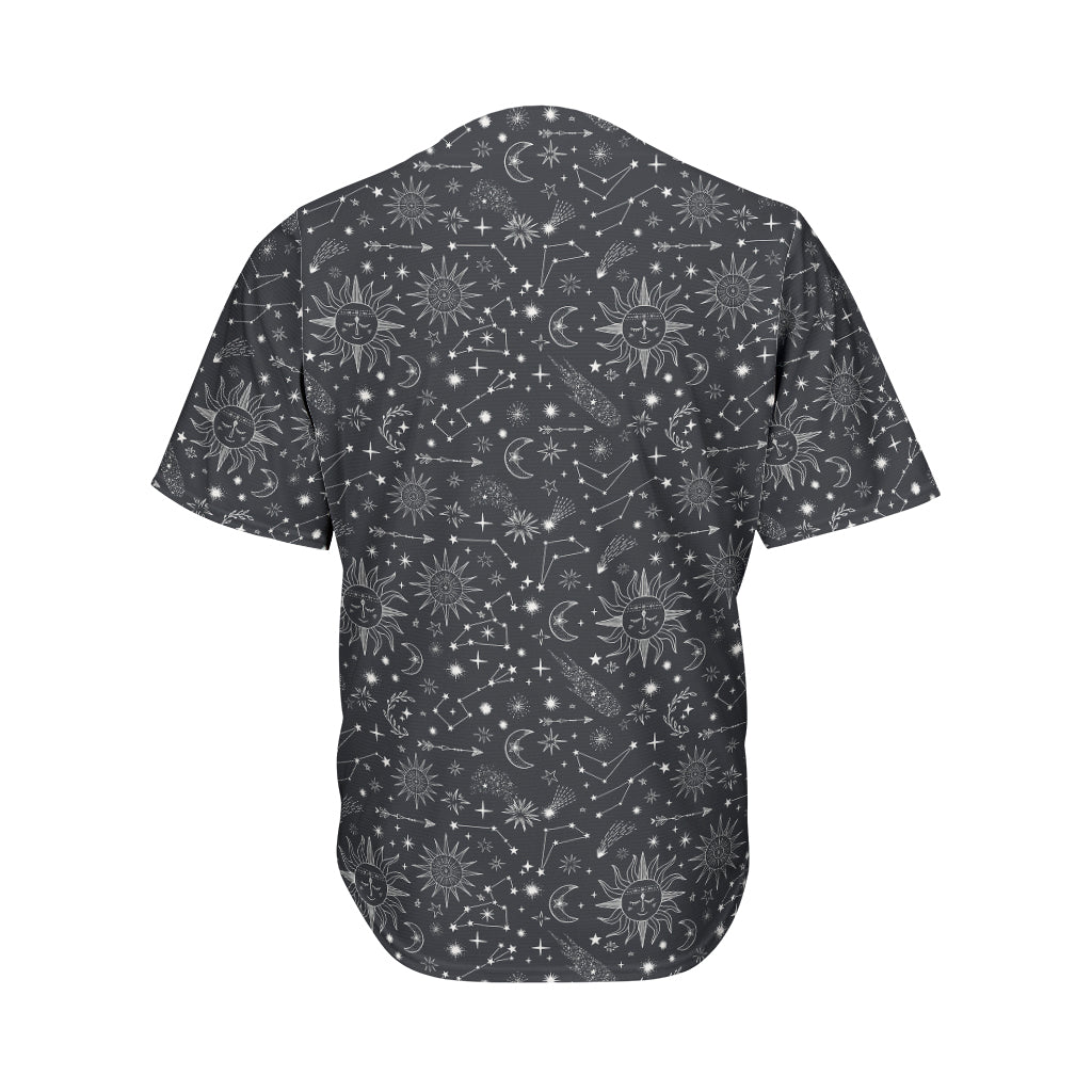 Bohemian Constellation Pattern Print Men's Baseball Jersey