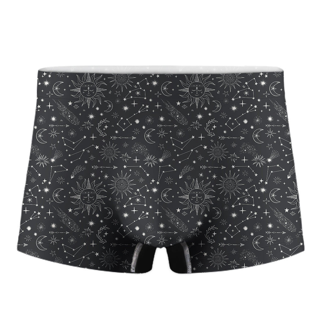 Bohemian Constellation Pattern Print Men's Boxer Briefs
