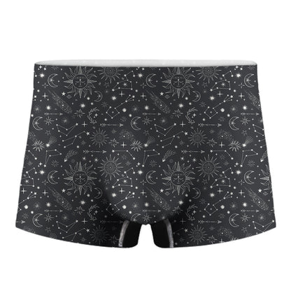 Bohemian Constellation Pattern Print Men's Boxer Briefs