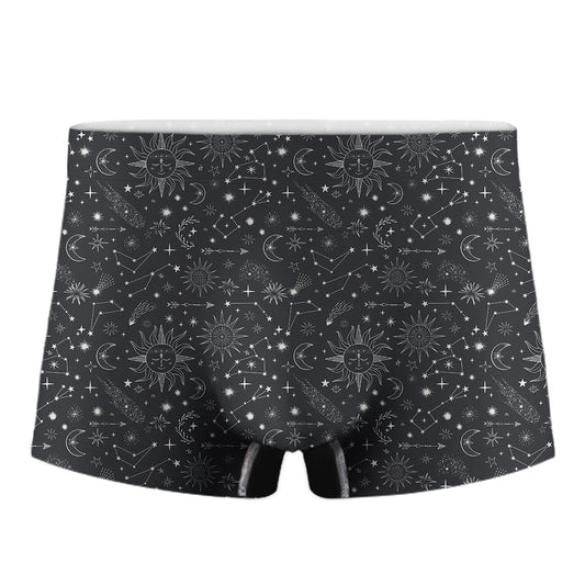 Bohemian Constellation Pattern Print Men's Boxer Briefs