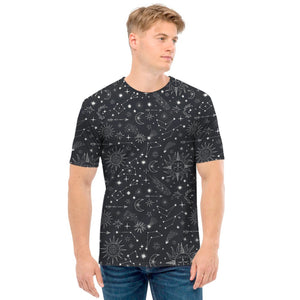 Bohemian Constellation Pattern Print Men's T-Shirt
