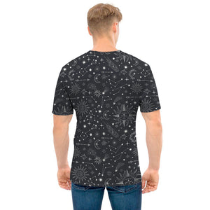 Bohemian Constellation Pattern Print Men's T-Shirt