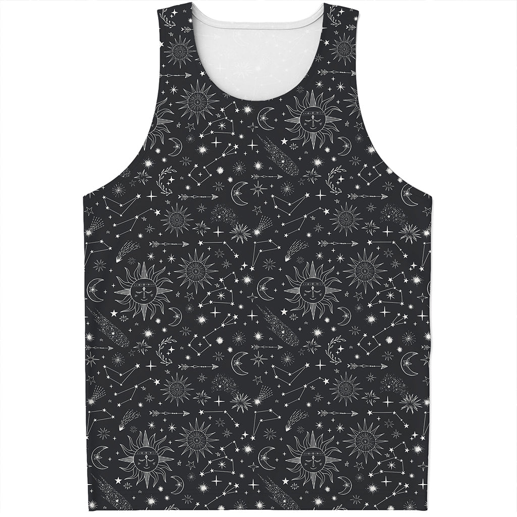 Bohemian Constellation Pattern Print Men's Tank Top