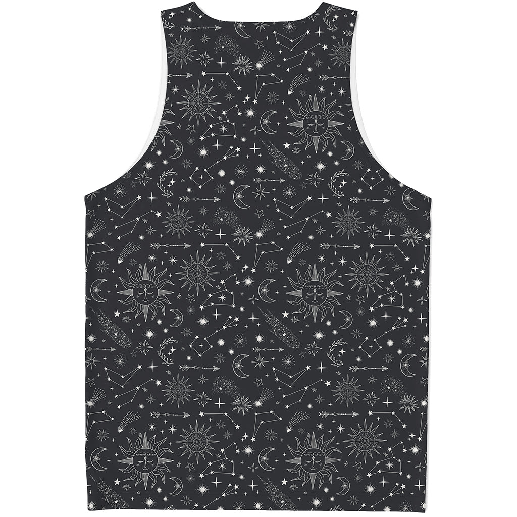 Bohemian Constellation Pattern Print Men's Tank Top