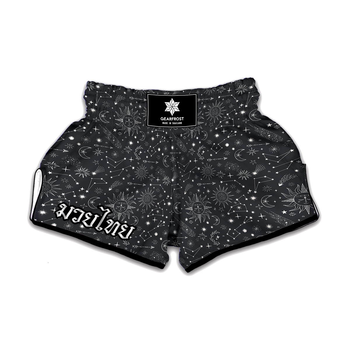 Bohemian Constellation Pattern Print Muay Thai Boxing Shorts