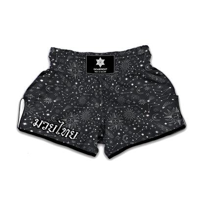 Bohemian Constellation Pattern Print Muay Thai Boxing Shorts