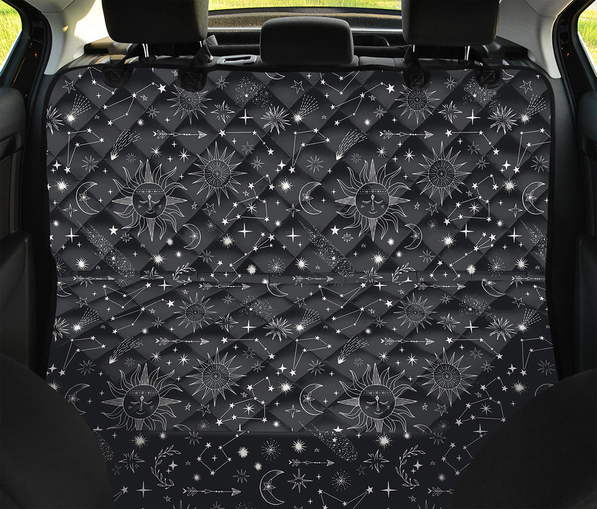 Bohemian Constellation Pattern Print Pet Car Back Seat Cover