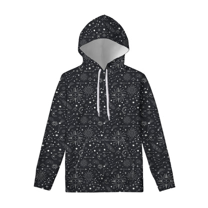 Bohemian Constellation Pattern Print Pullover Hoodie