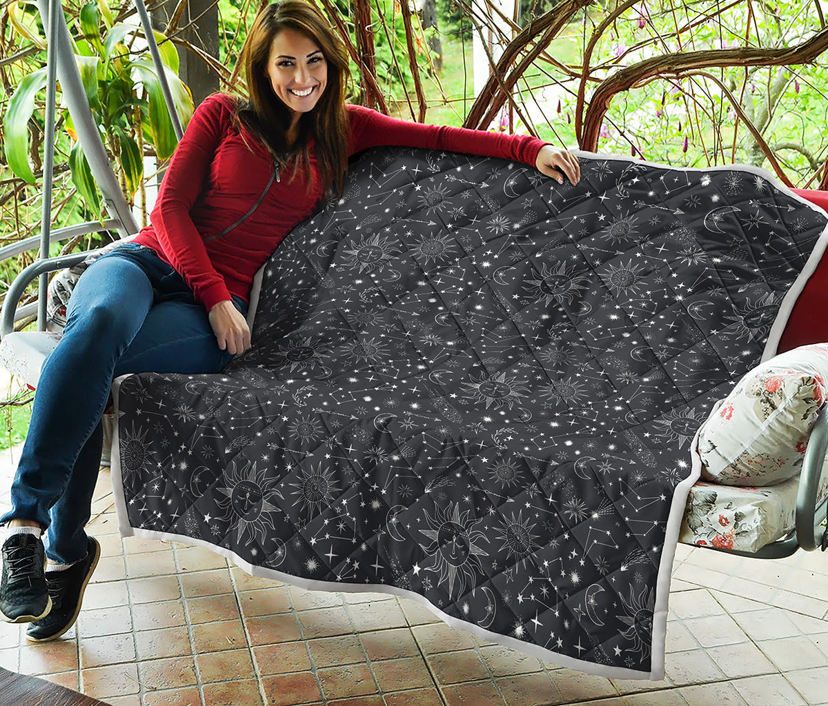 Bohemian Constellation Pattern Print Quilt