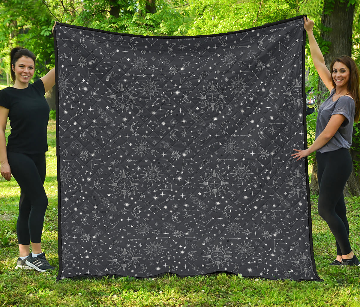 Bohemian Constellation Pattern Print Quilt