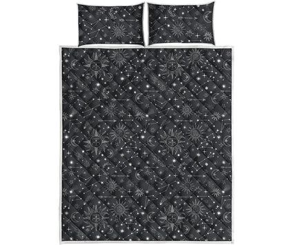 Bohemian Constellation Pattern Print Quilt Bed Set