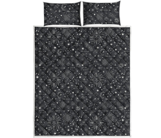 Bohemian Constellation Pattern Print Quilt Bed Set