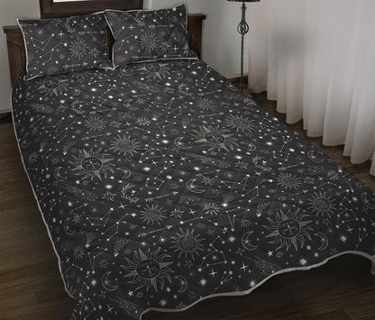 Bohemian Constellation Pattern Print Quilt Bed Set