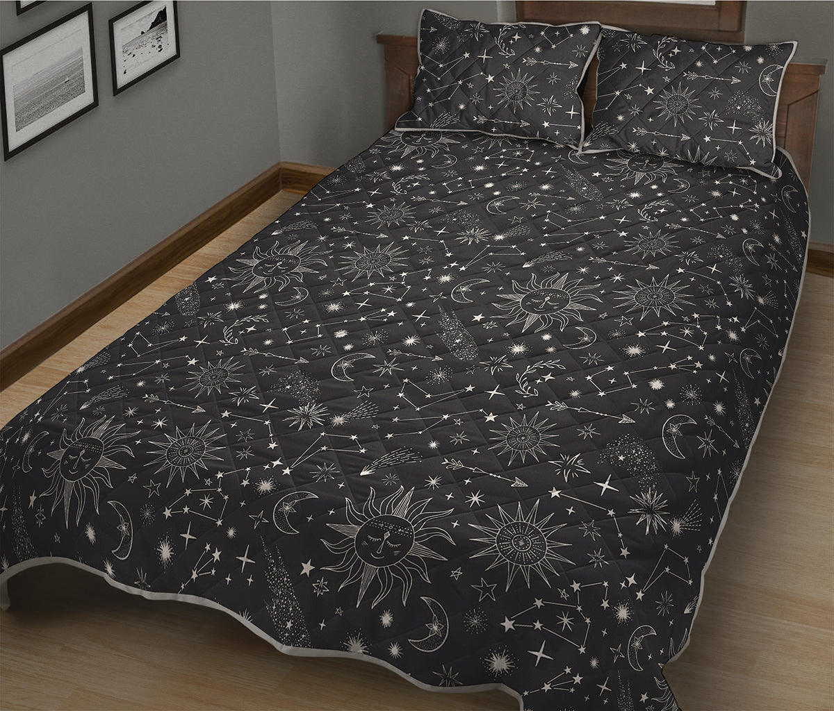 Bohemian Constellation Pattern Print Quilt Bed Set