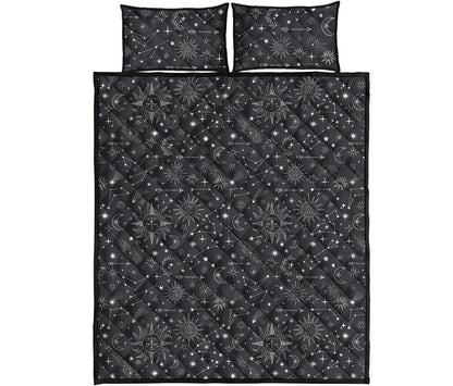 Bohemian Constellation Pattern Print Quilt Bed Set