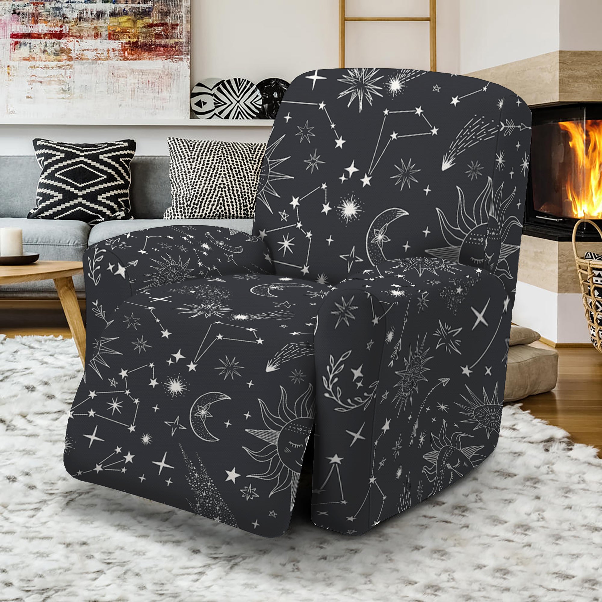 Bohemian Constellation Pattern Print Recliner Slipcover