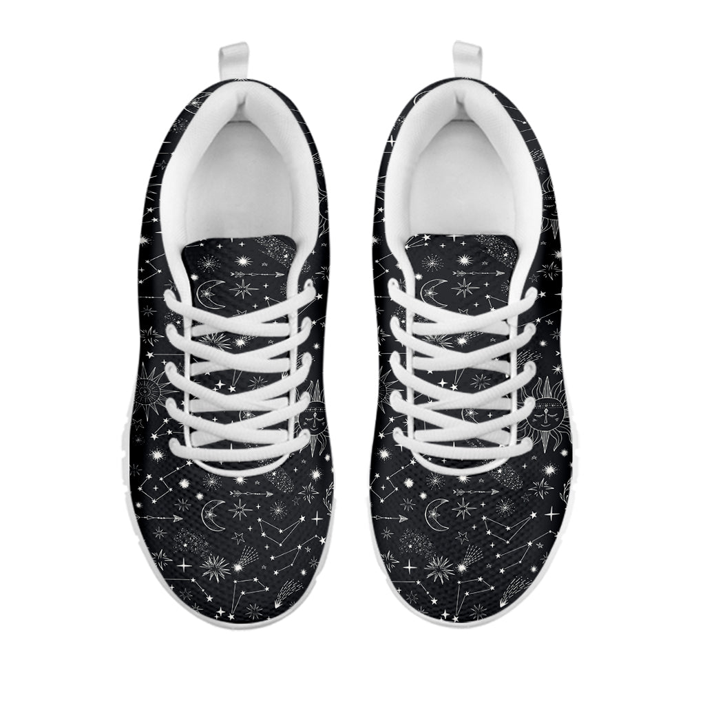Bohemian Constellation Pattern Print White Sneakers