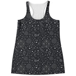 Bohemian Constellation Pattern Print Women's Racerback Tank Top
