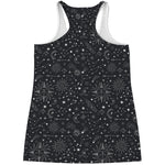 Bohemian Constellation Pattern Print Women's Racerback Tank Top