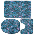 Bohemian Denim Jeans Pattern Print 3 Piece Bath Mat Set