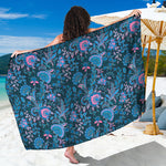 Bohemian Denim Jeans Pattern Print Beach Sarong Wrap