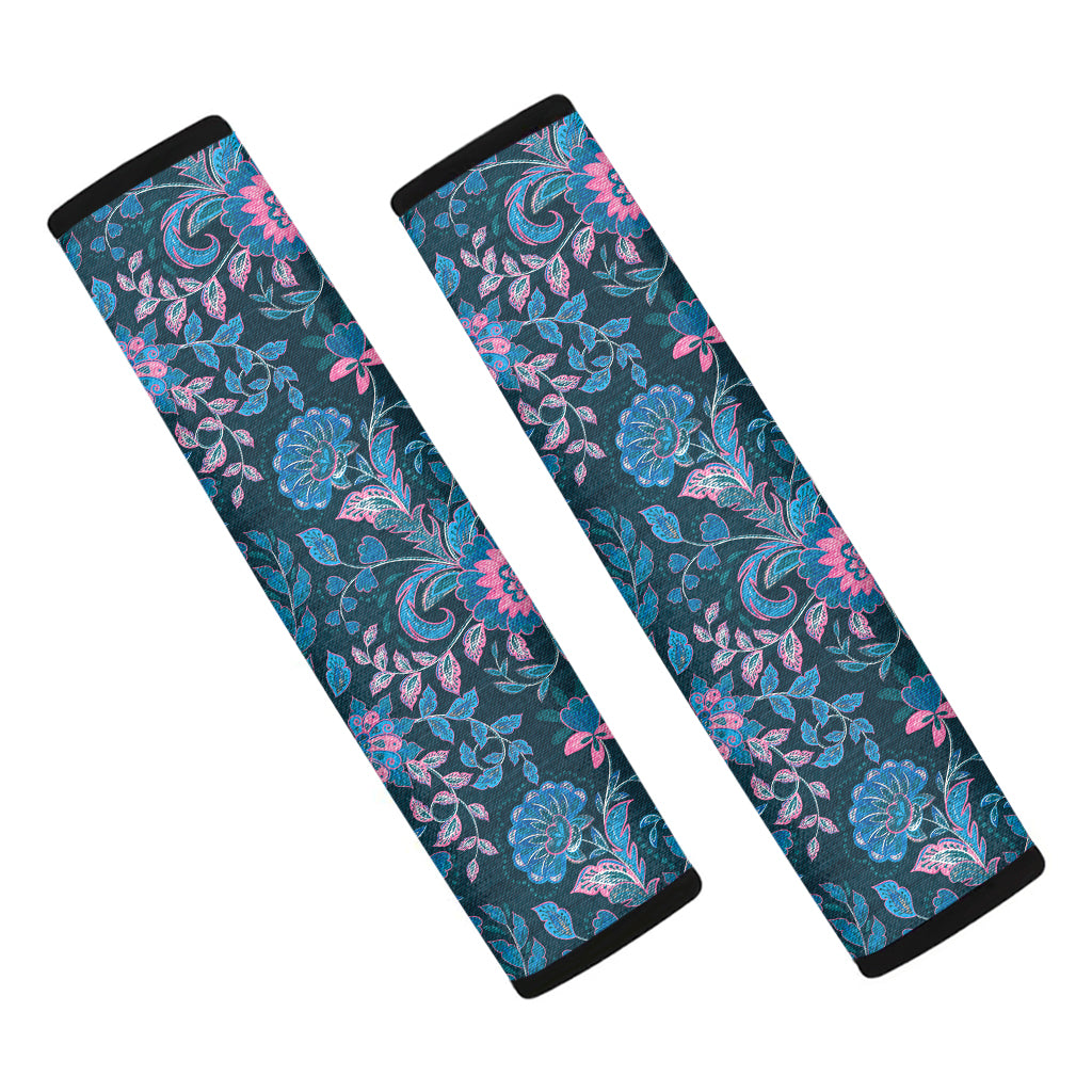 Bohemian Denim Jeans Pattern Print Car Seat Belt Covers