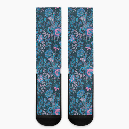 Bohemian Denim Jeans Pattern Print Crew Socks