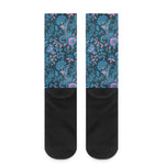 Bohemian Denim Jeans Pattern Print Crew Socks