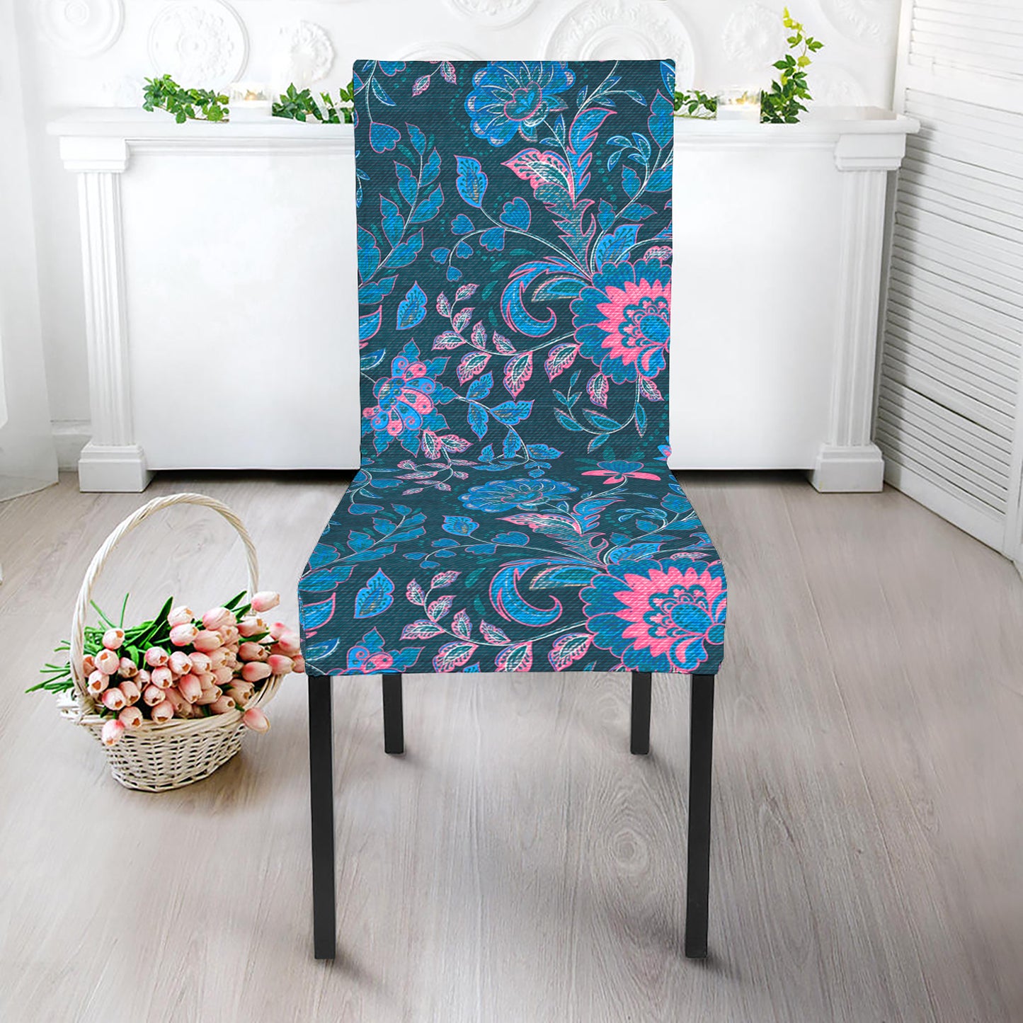 Bohemian Denim Jeans Pattern Print Dining Chair Slipcover