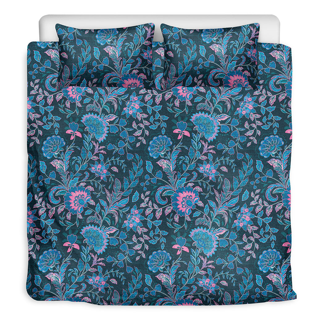 Bohemian Denim Jeans Pattern Print Duvet Cover Bedding Set