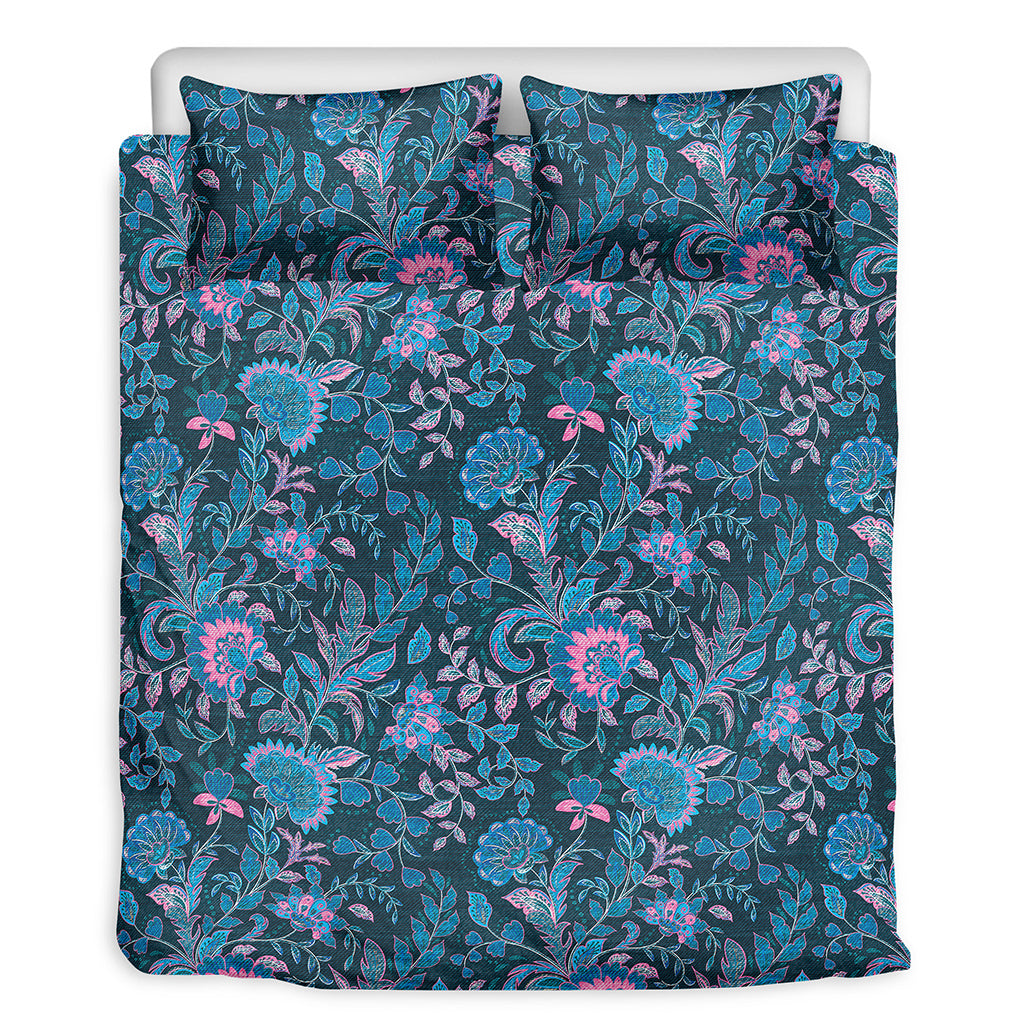 Bohemian Denim Jeans Pattern Print Duvet Cover Bedding Set