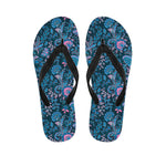 Bohemian Denim Jeans Pattern Print Flip Flops