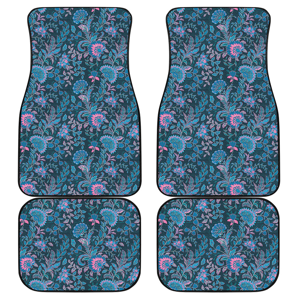 Bohemian Denim Jeans Pattern Print Front and Back Car Floor Mats