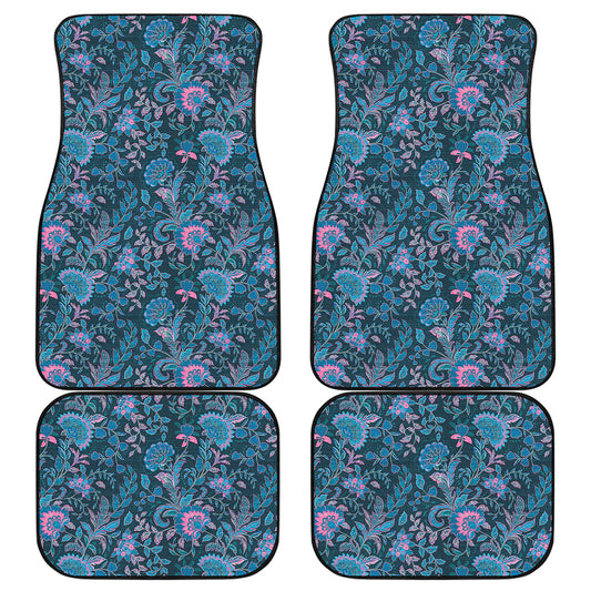 Bohemian Denim Jeans Pattern Print Front and Back Car Floor Mats