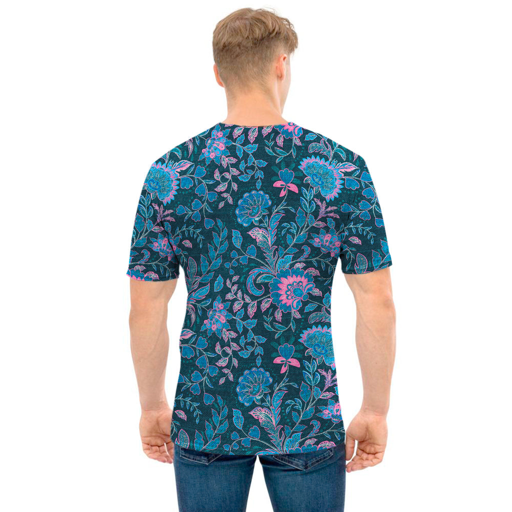 Bohemian Denim Jeans Pattern Print Men's T-Shirt