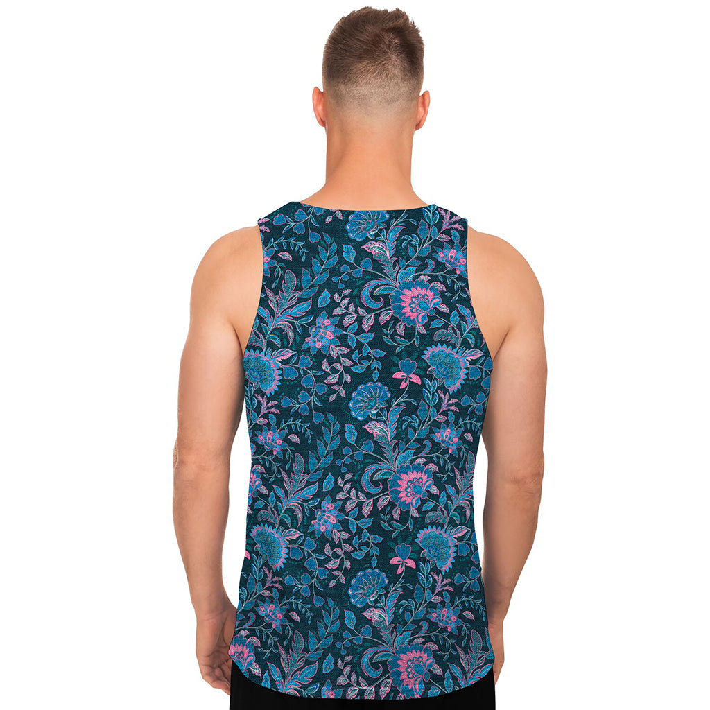 Bohemian Denim Jeans Pattern Print Men's Tank Top