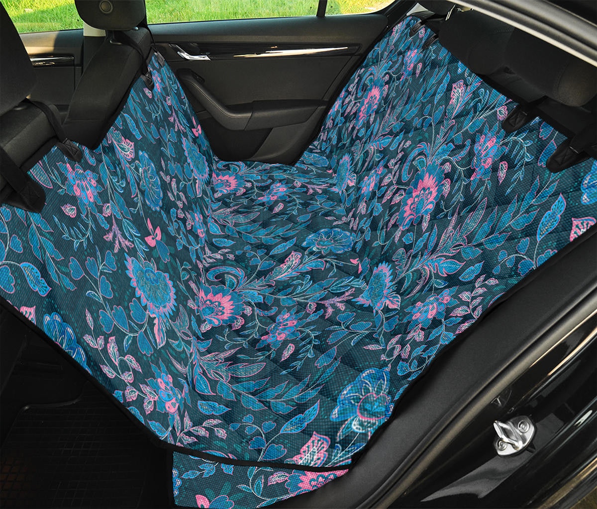 Bohemian Denim Jeans Pattern Print Pet Car Back Seat Cover
