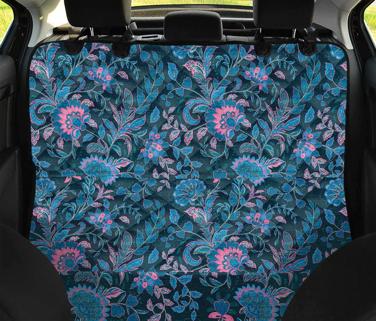 Bohemian Denim Jeans Pattern Print Pet Car Back Seat Cover