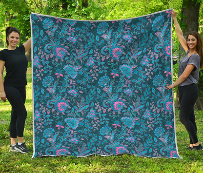 Bohemian Denim Jeans Pattern Print Quilt