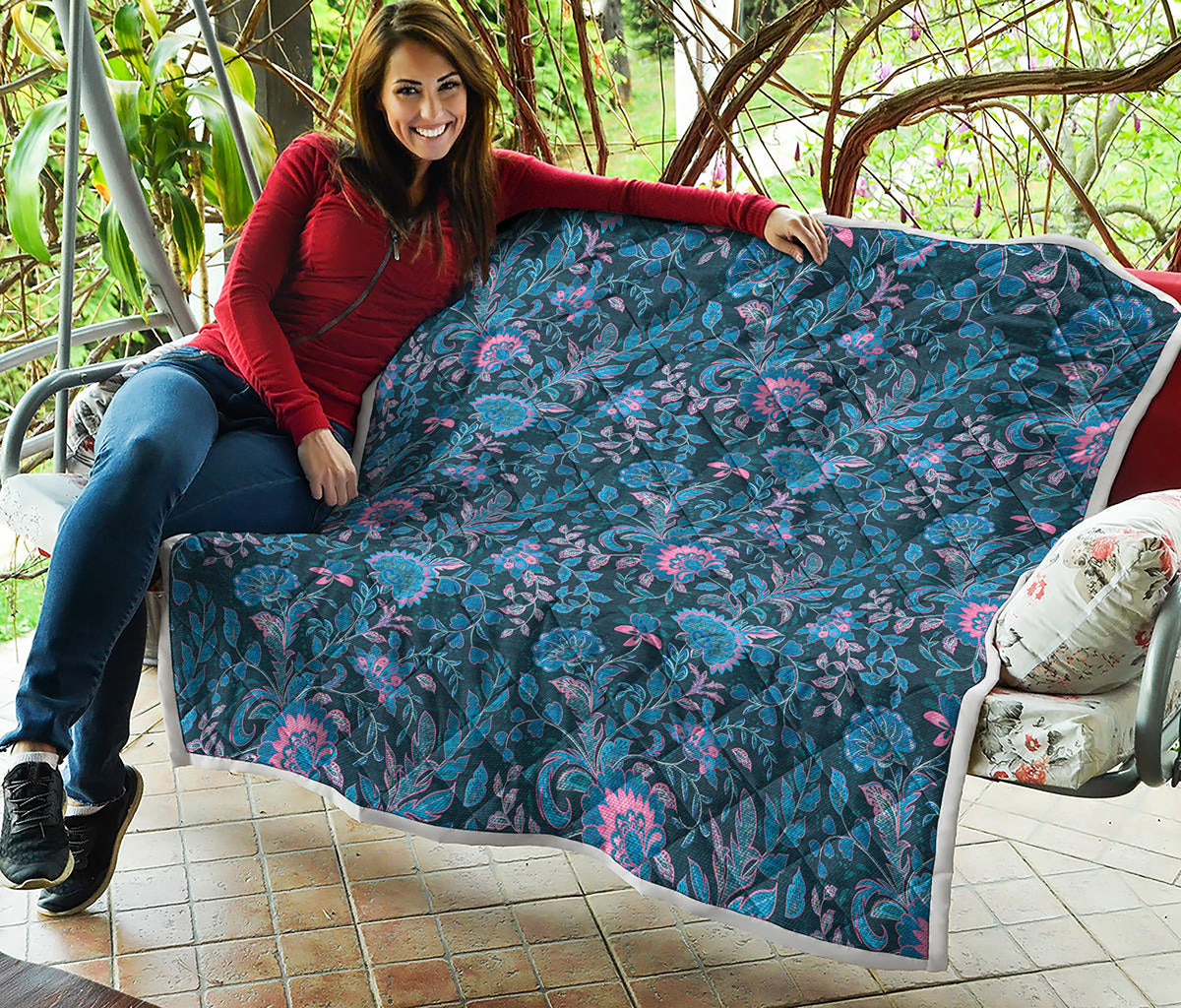 Bohemian Denim Jeans Pattern Print Quilt