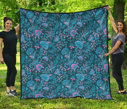 Bohemian Denim Jeans Pattern Print Quilt