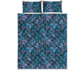 Bohemian Denim Jeans Pattern Print Quilt Bed Set