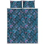 Bohemian Denim Jeans Pattern Print Quilt Bed Set
