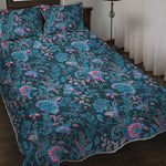 Bohemian Denim Jeans Pattern Print Quilt Bed Set