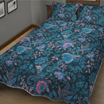 Bohemian Denim Jeans Pattern Print Quilt Bed Set