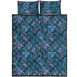 Bohemian Denim Jeans Pattern Print Quilt Bed Set