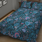 Bohemian Denim Jeans Pattern Print Quilt Bed Set