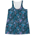 Bohemian Denim Jeans Pattern Print Women's Racerback Tank Top