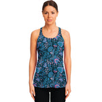 Bohemian Denim Jeans Pattern Print Women's Racerback Tank Top